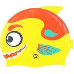 Czepek pływacki silikonowy dla dzieci Rybka żółty SC305